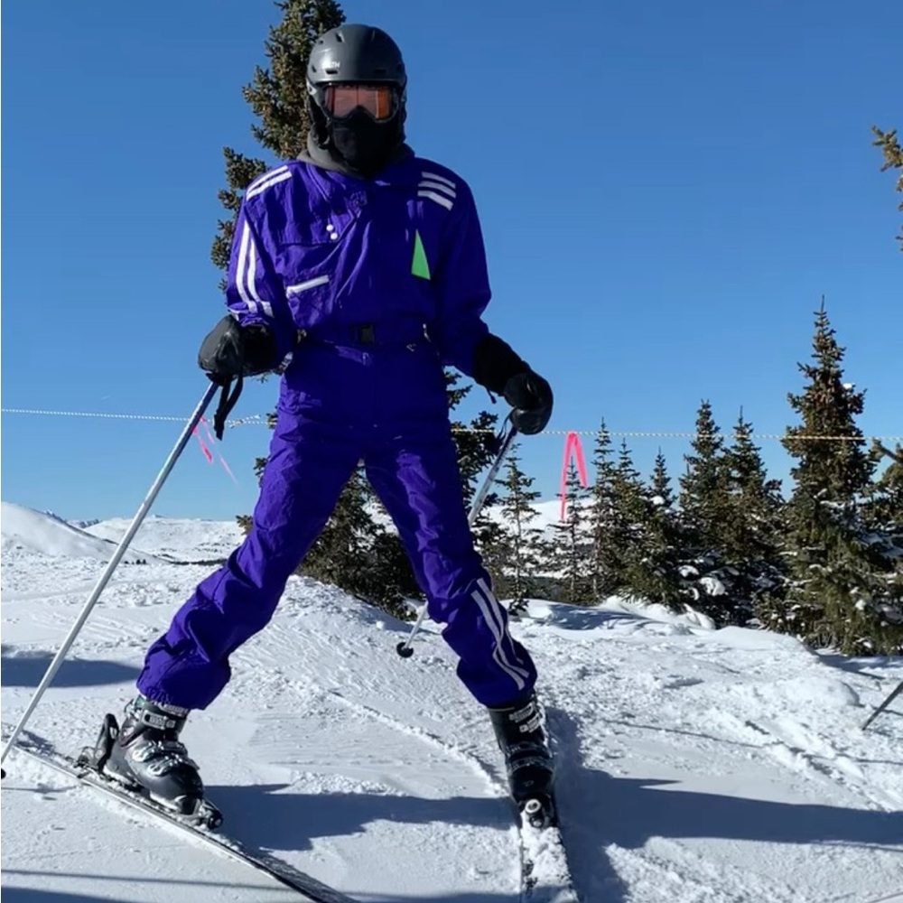 Obermeyer Purple Ski Jacket with Green and White Accents
